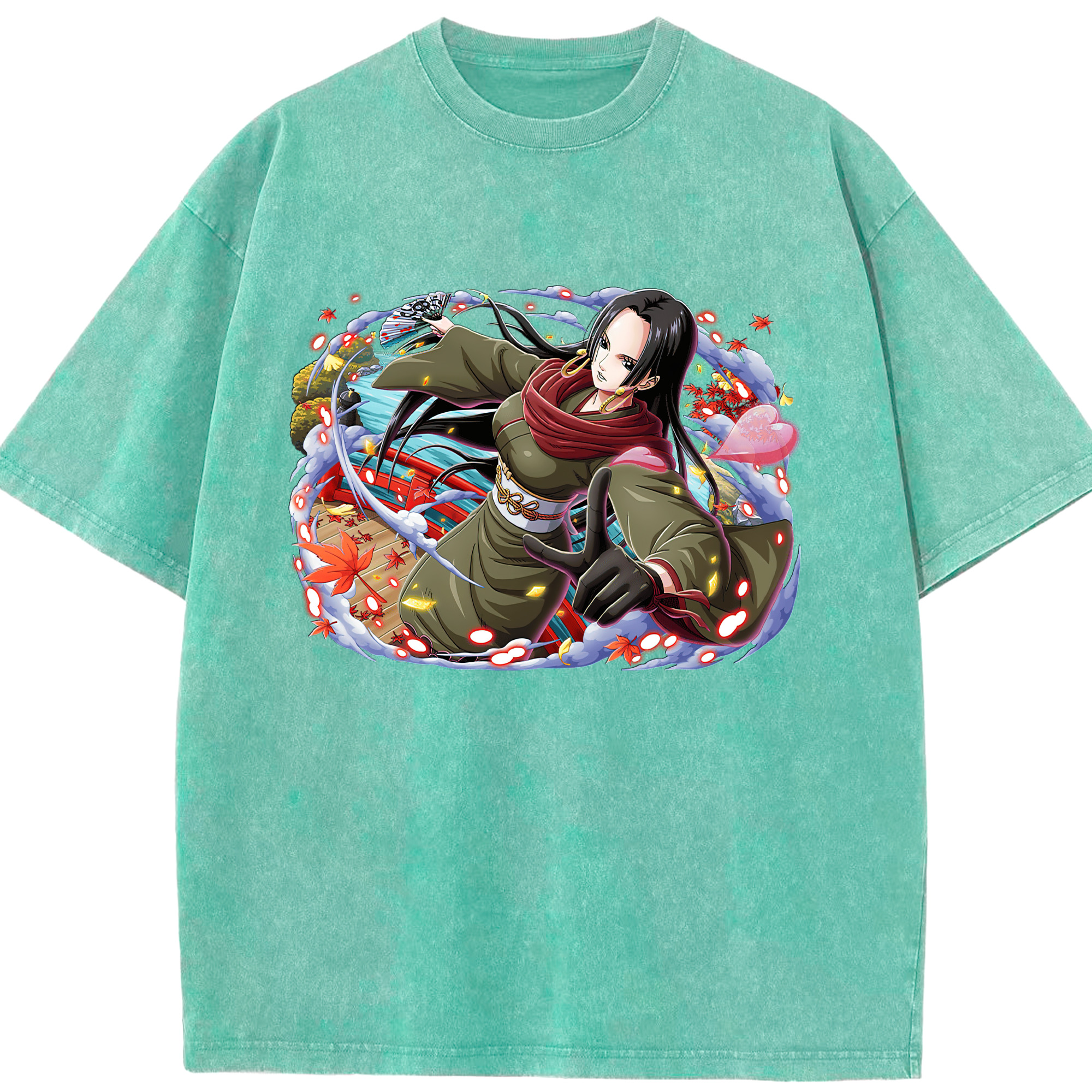 ワンピース ボア・ハンコック ONE PIECE Boa·Hancock 綿100% ヴィンテージ風 半袖Tシャツ（フロントプリント）
